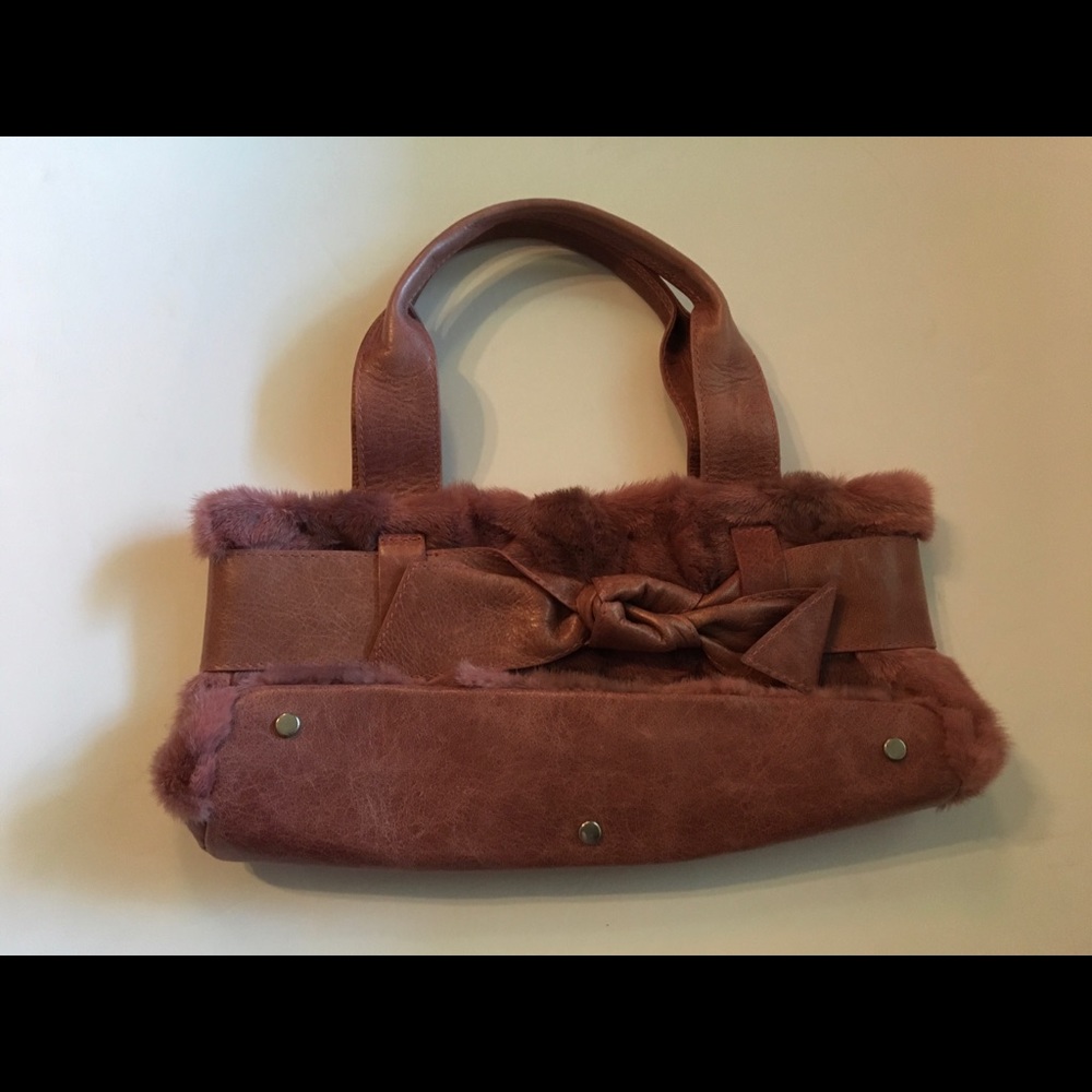 Roberta Gandolfi fur leather purse handbag